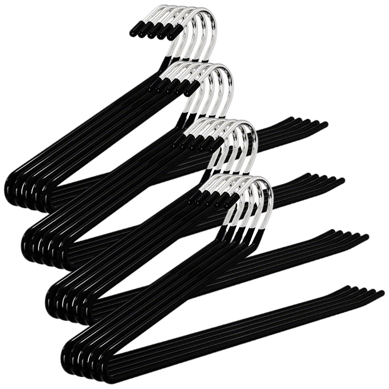 

Stomalier Trouser Slacks No Wet Dry Trouser Laundry Hanger Set of Non-Slip Hangers, Hangers, Marks, Space-Saving, & Use, Storage, Slim, Sturdy, чёрный