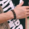 2Pcs/Pair Men Bracelet Set 8mm Onyx Tiger Eyes Stone Braclet Natural Wooden Braslet Homme Weaven Rope Brazalete Pulseira Hombre