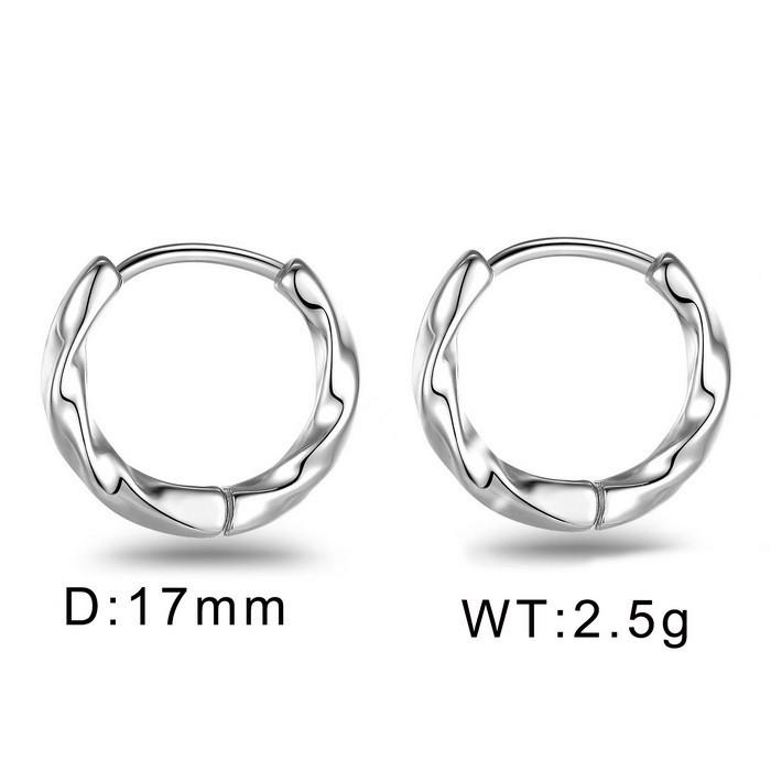 Korean Style Stainless Steel Möbius Earrings - Trendy Cone & Round Ear Cuffs for Men and Women