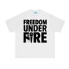FREEDOM UNDER FIRE Tee American Charlie Kirk 100%Cotton High Quality Tee-shirt Sleeve Grunge Summer O-neck Female/Male Tees