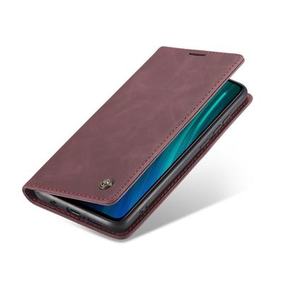 CASEME Case for Xiaomi Redmi Note 8 Pro, Leather Wallet Case, Red