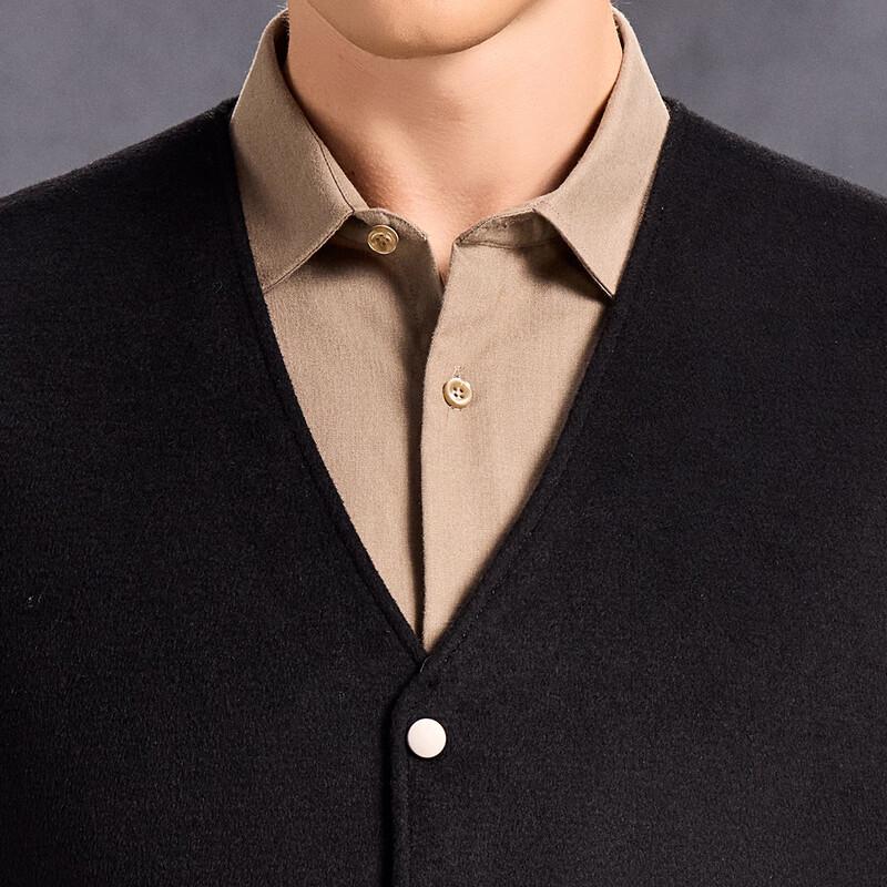 Antonio Men's Wool Blend V-Neck Down Puffer Vest