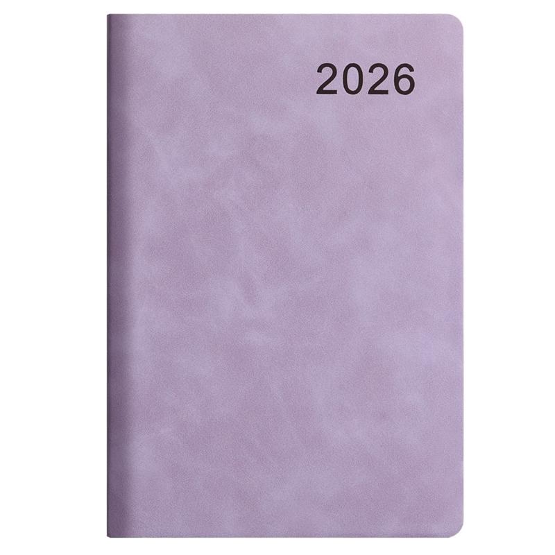 

2026 Day Planner 2026 Leather Academic Journal Notebook with 360 Pages Lined for Men Women Daily Scheduling Planning фиолетовый