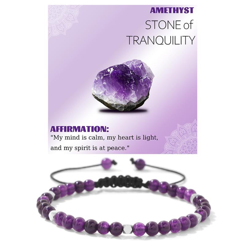 Pulseira Ajustável Trançada com Contas de Hematita de 4mm e Pedra Natural Adequada Para Homens e Mulheres Uso Diário Presente de Feriado Joias