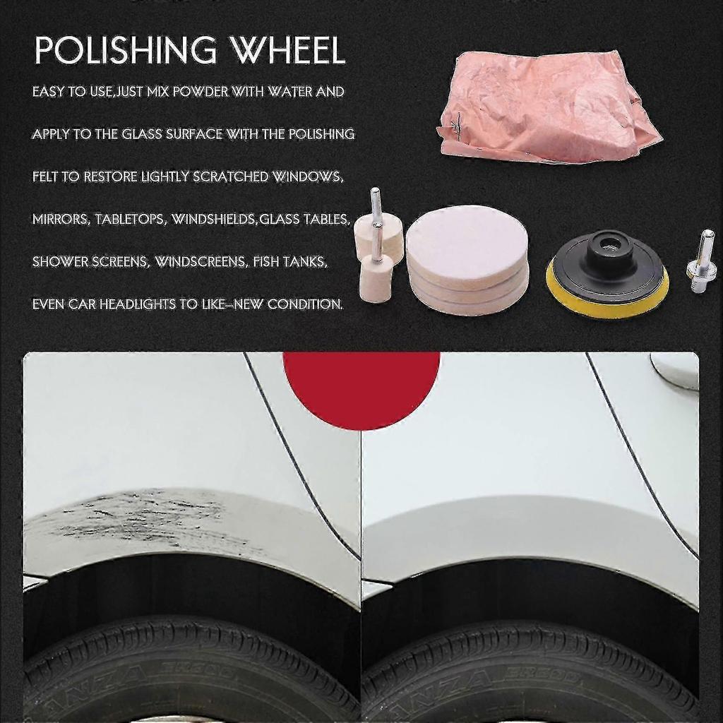 8pcs 120g Cerium Oxide Glass Polishing Kit For Deep Scratch Remover For Windscreen Windows Glass Cl A less