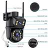 iCSee Dual-Lens HD WiFi Outdoor Surveillance Camera with Gun-Ball Linkage, Waterproof Design