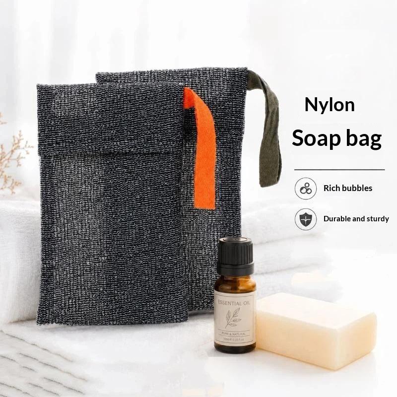 Exfoliating Soap Saver Pouch Lathering Mesh Soap Pocket Body Scrubber for Women Men Daily Bath Shower Use