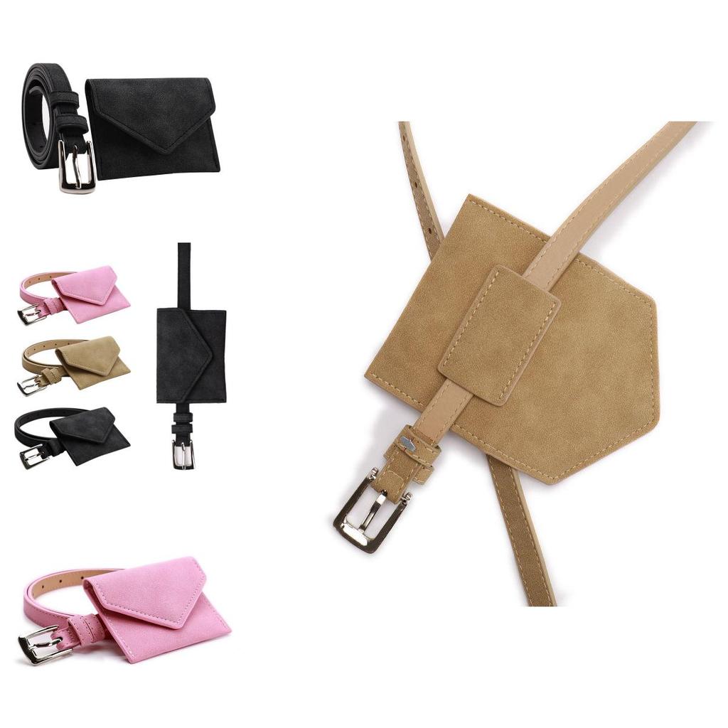Womens Suede Waist Pouch With Solid Color Design For Chic Office And Casual Outfits