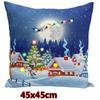 Weihnachten Leuchtende Lichterketten LED Kissenbezug 45x45cm Weihnachtsmann Elch Schnee Polyester Kissen Zuhause Geschenk Dekoration