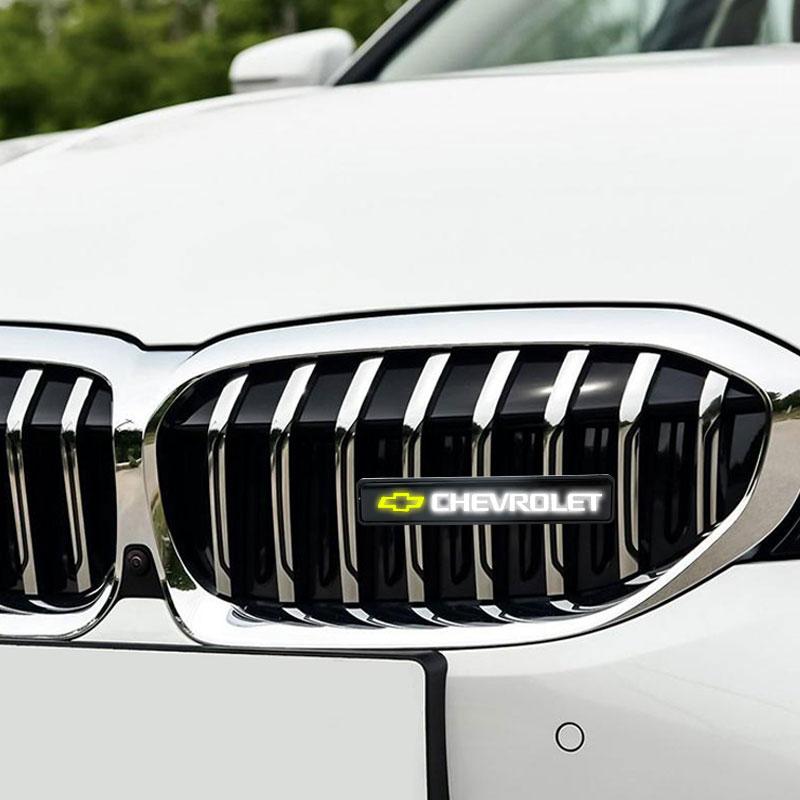 LED-framhuvsgrillemblemdekorativ billampa för Chevrolet Onix Cruze Silverado Impala Equinox Malibu Tahoe Cobalt