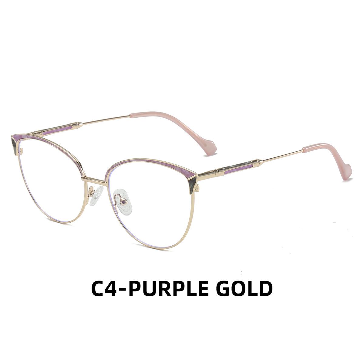 

53-18 Metal Women s Cat Eye Optical Glasses Anti-blue Light Reading Glasses Ultra-light Myopia Degree Prescription Customization Anti blue light 0
