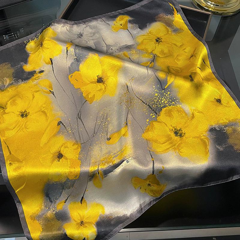 100% Real Silk Scarf Women Square Neck Tie Wrist Shawls Wraps for Ladies Foulard Scarves Pashmina Female Hijab Bandana bufanda