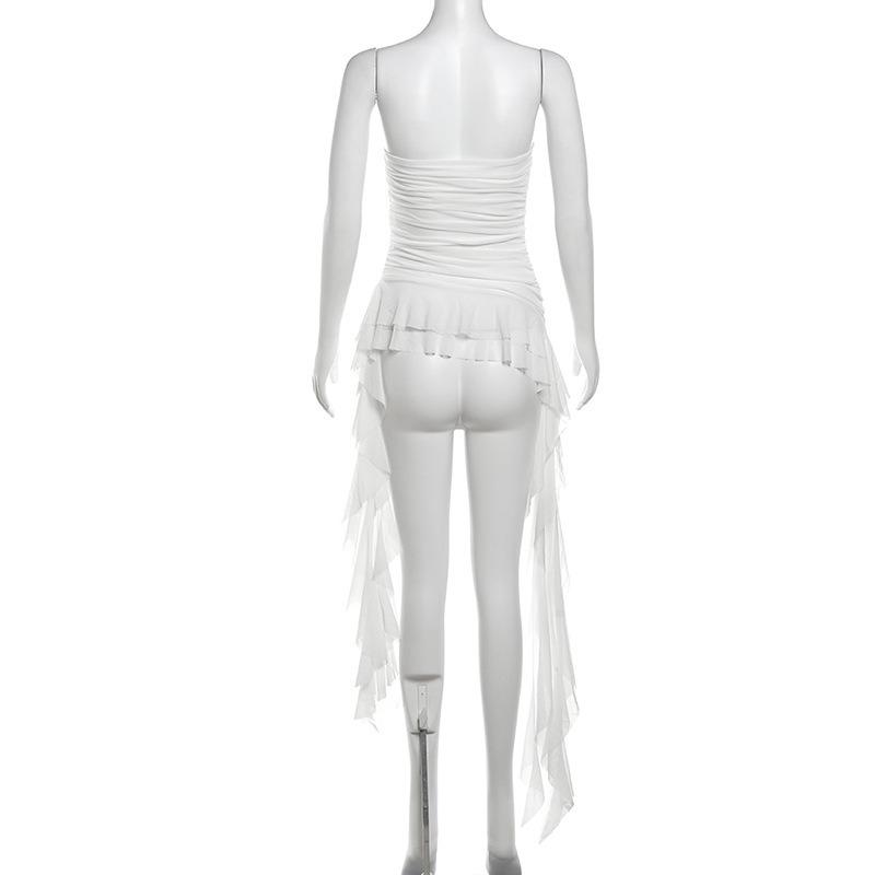 Spring Women's Solid Color Slim-fit Street Fashion Sleeveless Collar Pleated Top