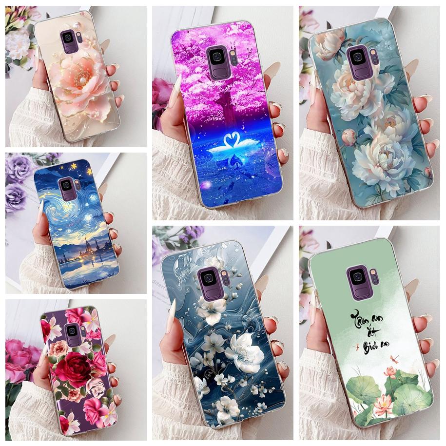 For Samsung Galaxy S9 Case SM-G960F Cover Fashion Flower Soft Slim Back Cover For Samsung S9 Plus S 9 GalaxyS9 S9+ SM-G965F Capa