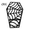 Schädel-Sammlungshalter Sargförmiges Spinnennetz-Display-Regal, 3D-gedruckter gotischer mehrstufiger Mini-Ständer Figur, Regal Halloween Schwarzes Hohlregal