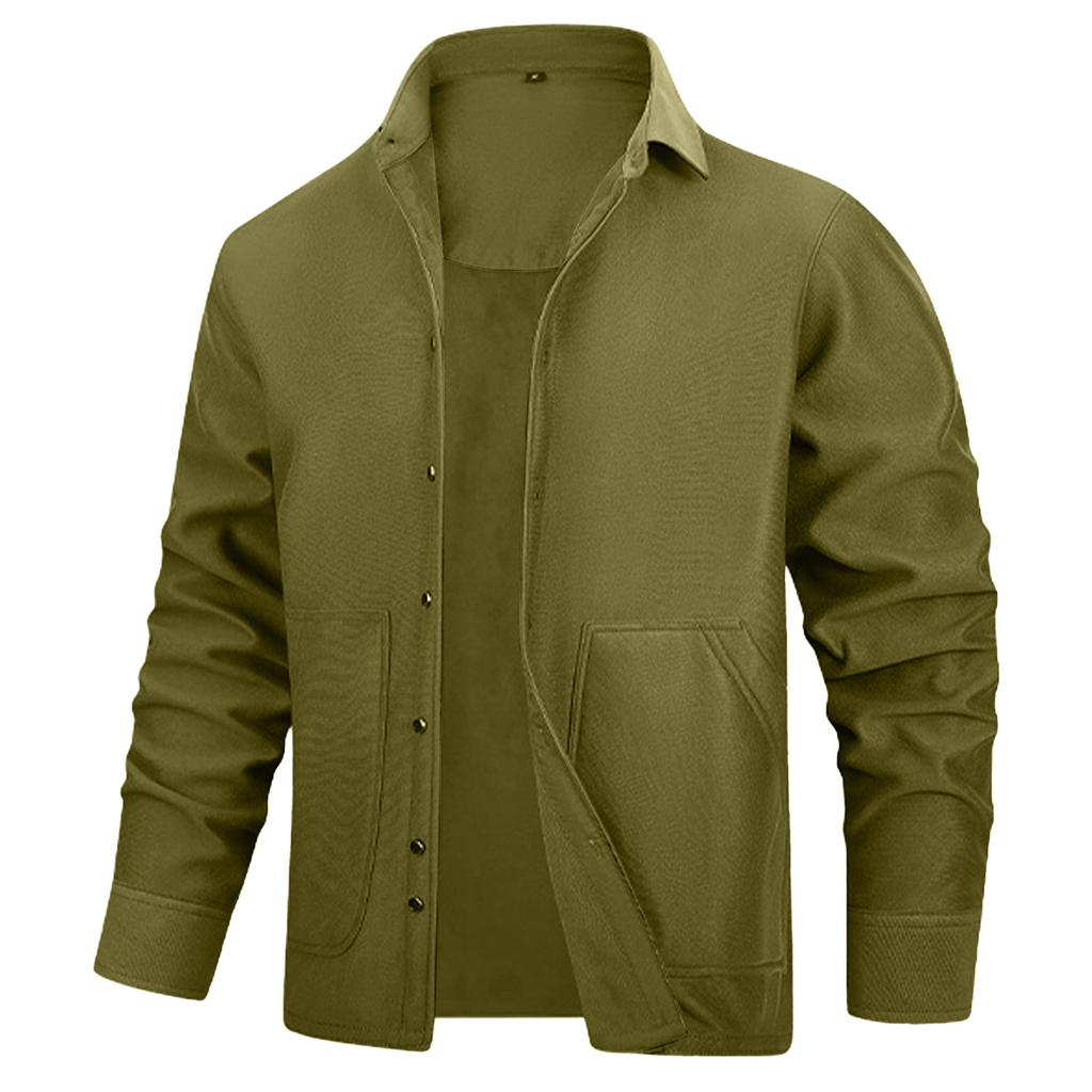 Men'S Shirt Paired With Casual Sports Warm Shirt And Double Pocket Jacket