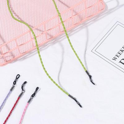 Cordon de lunettes de soleil tressé en cuir épais et torsadé, chaînette anti-perte