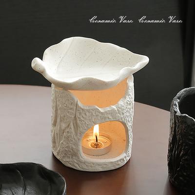 Ceramic Candle Holder Oil Burner Trim Aromatherapy Diffuser Heating Wax Melting Stove for Home Candle Wax Melting Decor Gift