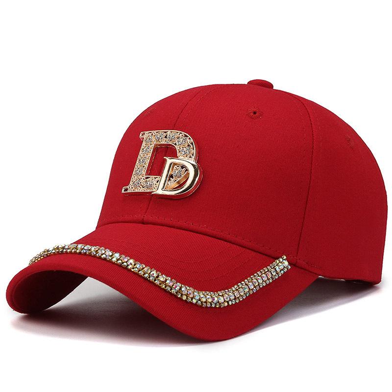 

Spring diamond letter baseball cap couple fashion trend sun hat trend Adjustable червоний