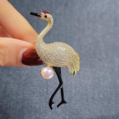 Exquisita Grulla Lujosos y de Alta Gama Accesorios Broche