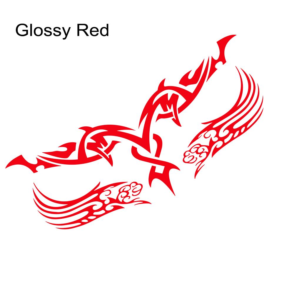 3pcs Fire Totem Car Stickers Self-Adhesive Front Cover Car Sports Car Engine Cover Stripe Stickers Auto Decoration Accessories