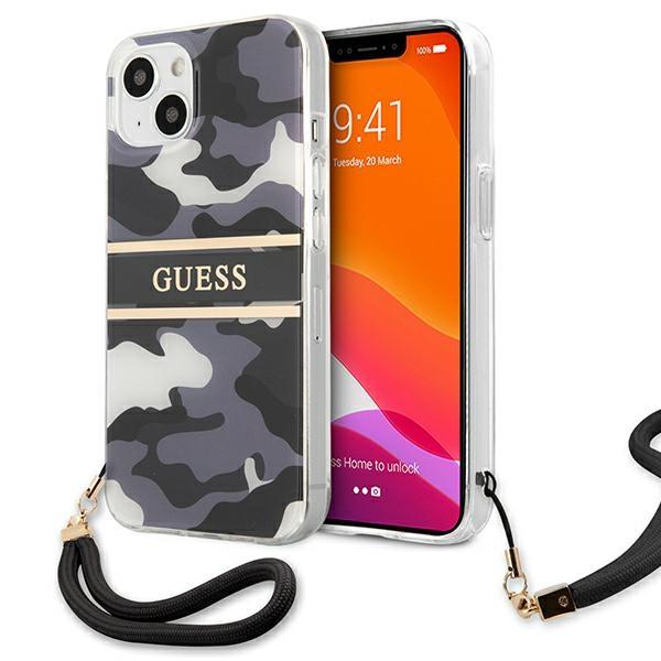 Guess Guhcp13Skcabbk Iphone 13 Mini 5,4 Czarny/Black Hardcase Camo Strap Collection