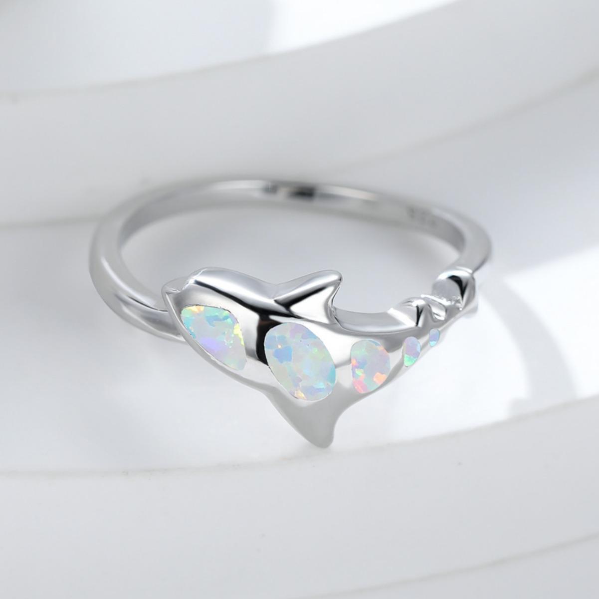 

Light Luxury Style Treasure Blue Cross Ring Versatile Ring No. 6