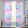 Oil Painting Mechanism Purple Pink Sheer Curtains Modern Gauze Curtain for Living Room Bedroom Voile Yarn Curtains