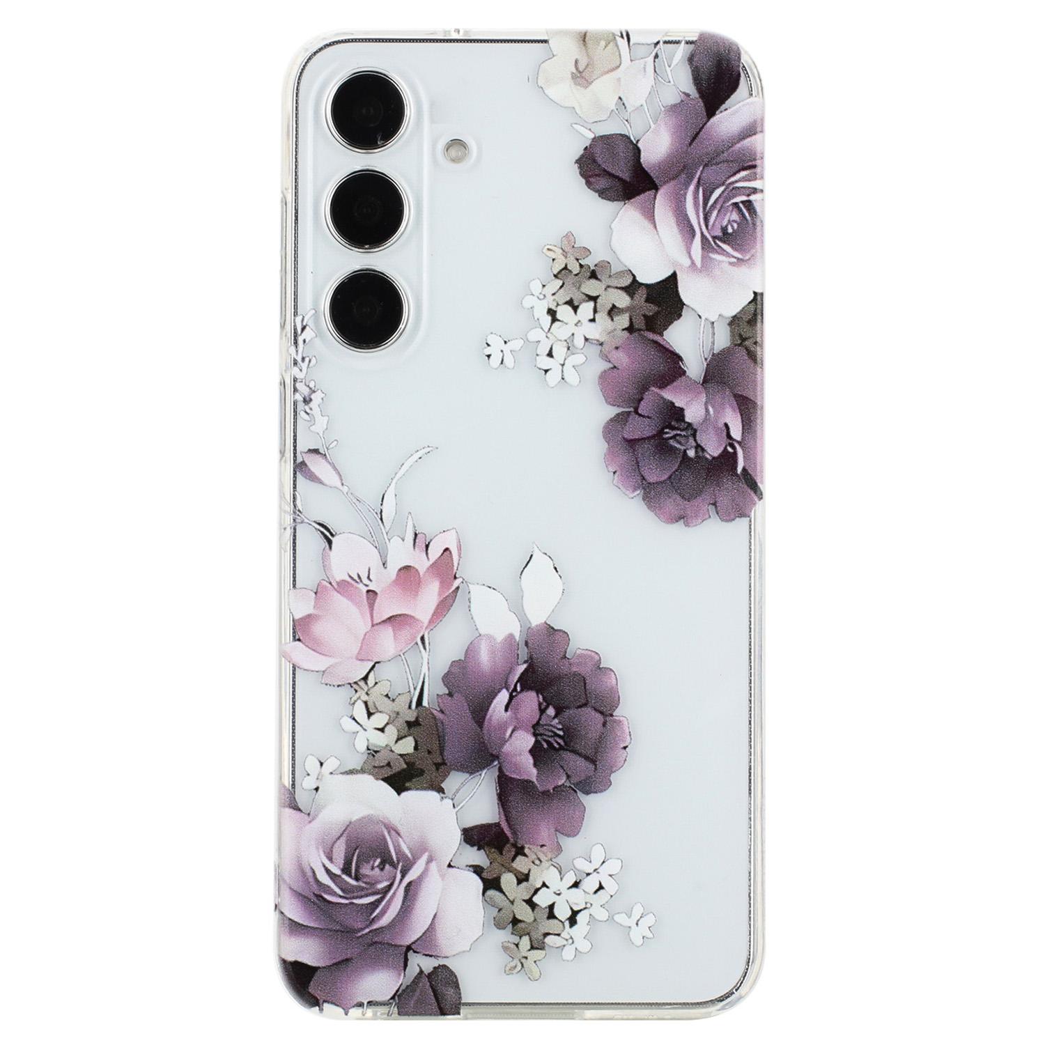 

For Samsung Galaxy S24+ Case Pattern Printing Soft TPU Phone Cover Peony