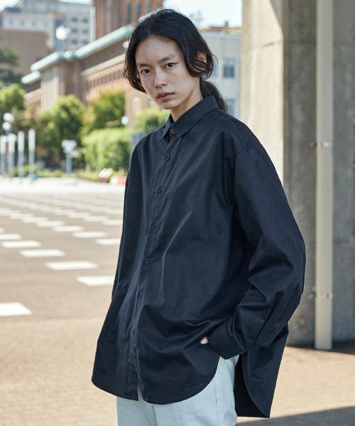 Minimal Project Minimal Oversized Solid Shirt Mls222 [Navy] Navy/L