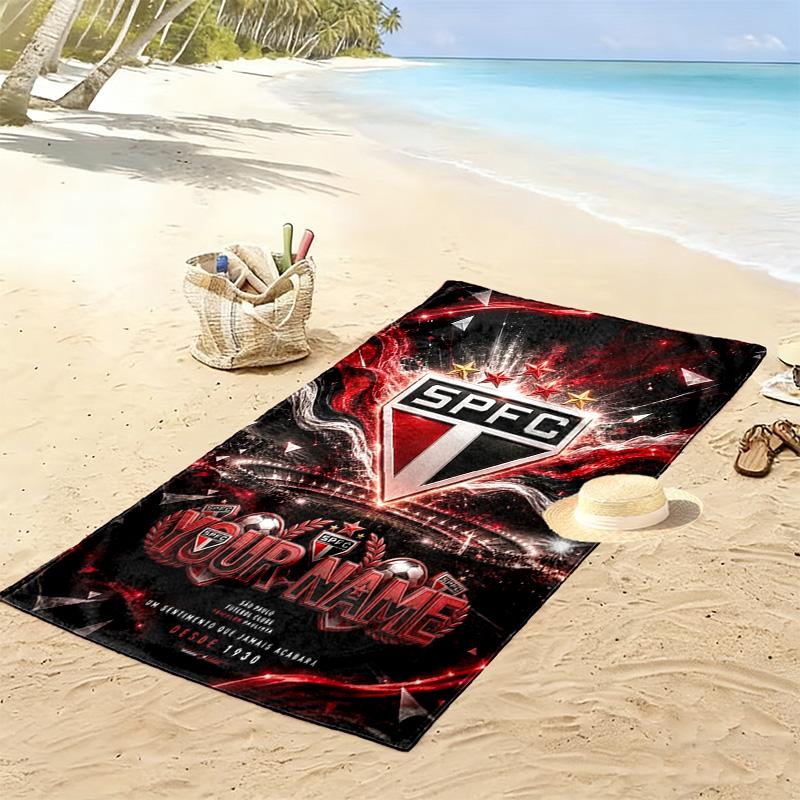 Name Custom Sao Paulo FC Print Beach Towel, Large Soft Quick Dry Towel for Beach Camping Swimming