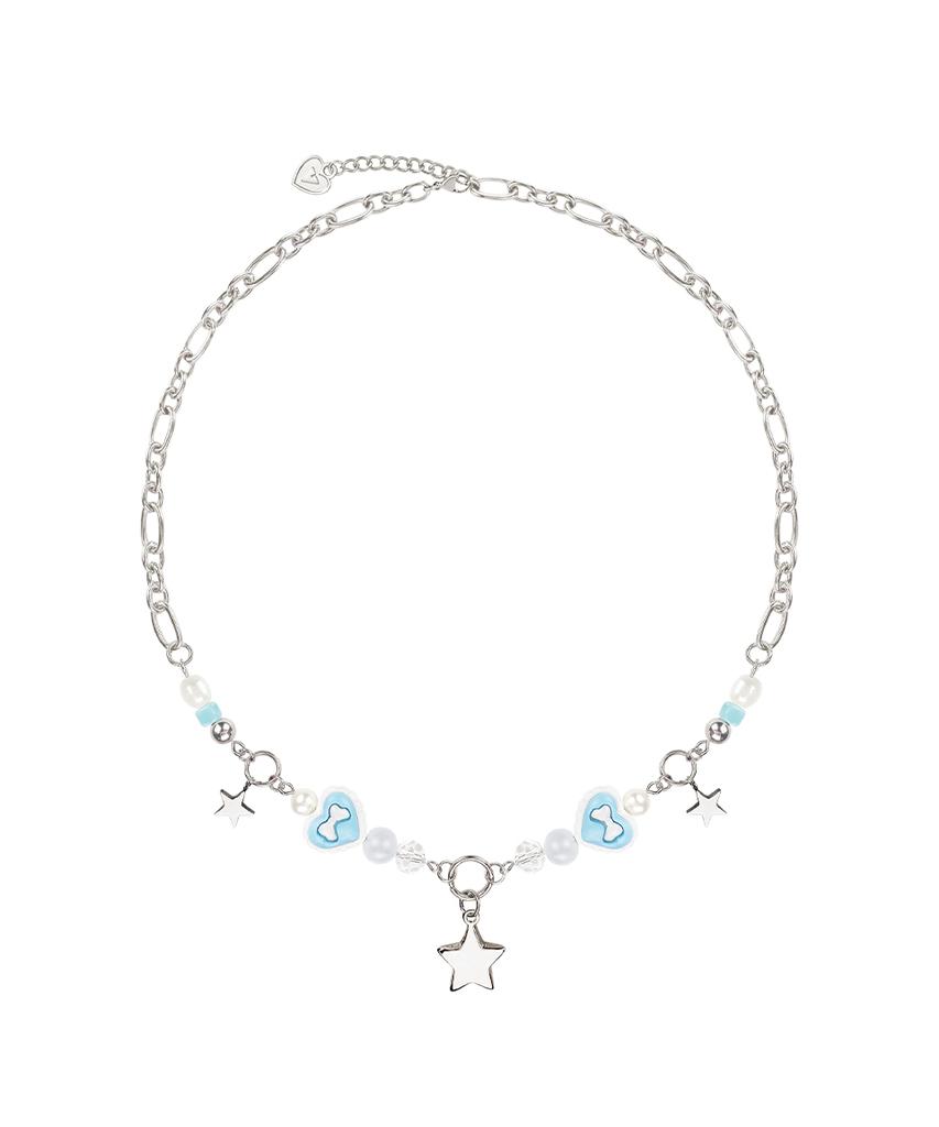 Vvv Ribbon Heart Candy Surgical Chain Necklace