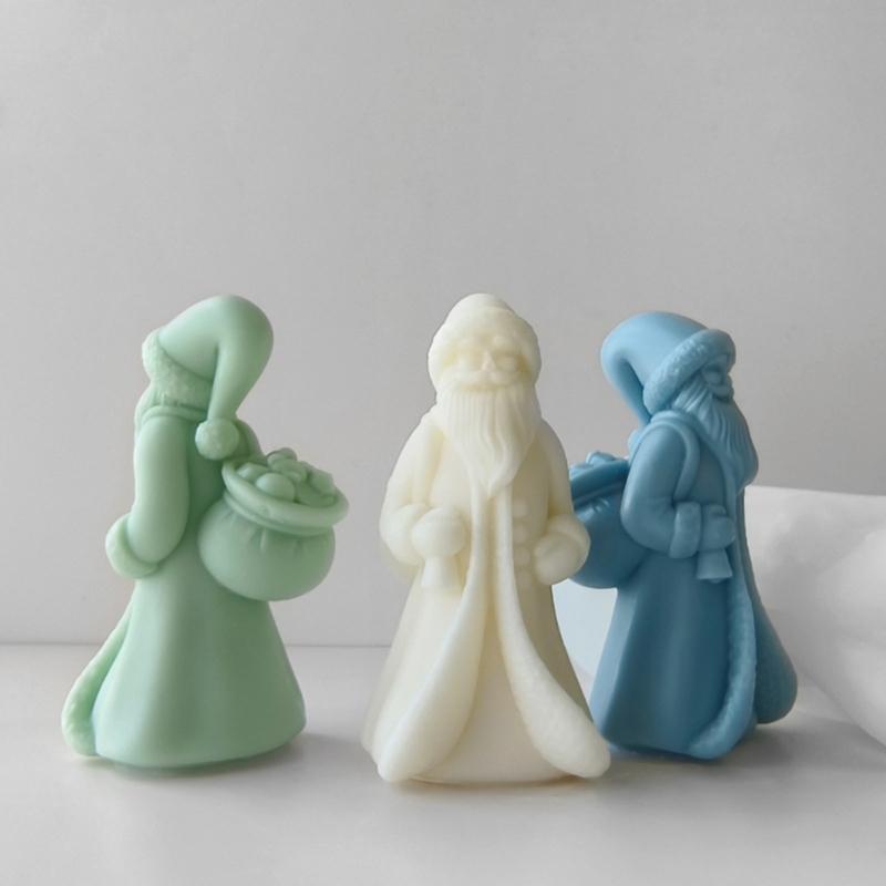 Christmas Santa Silicone Mold DIY Epoxy Resin Molds Table Ornament Mould Scented Candle Plasters Making Tool Easy Clean