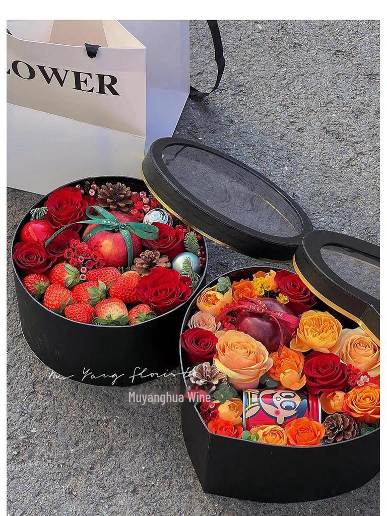 Heart-Shaped Transparent Gift Box for Flowers & Fruits - Perfect for Valentine's Day