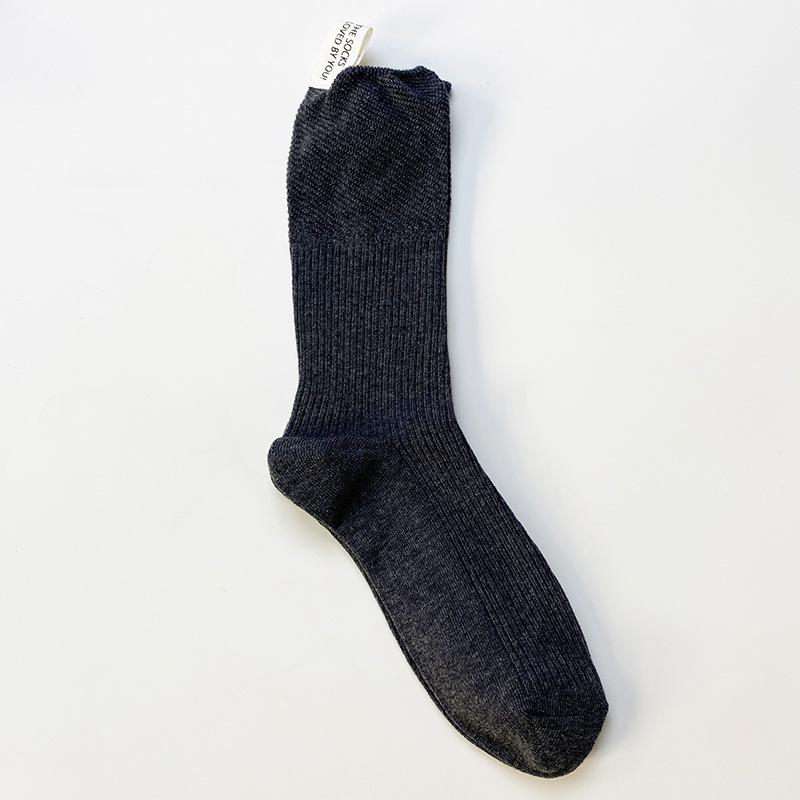 Female Spring and Autumn Heel Love Cloth Label Letters In The Tube Pile Pile Cotton Socks