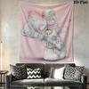 Tatty Teddy Wall Tapestry Aesthetic Wall Hanging Printed Fabric Blanket Decorative Tapestries for Bedroom Living Room Home Decor