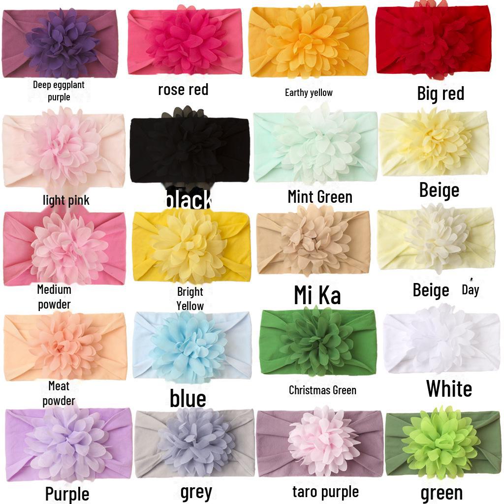 

Нова креативна нейлонова пов язка на голову для дівчинки – широка мила хустка принцеси для європейських та американських дітей 20 colors mixed