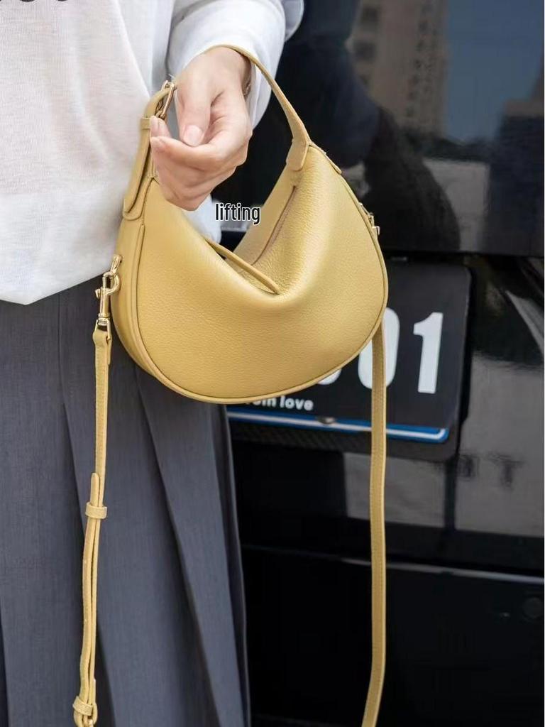 Korean Style 2025 Women's Genuine Leather Dumpling Shoulder Handbag