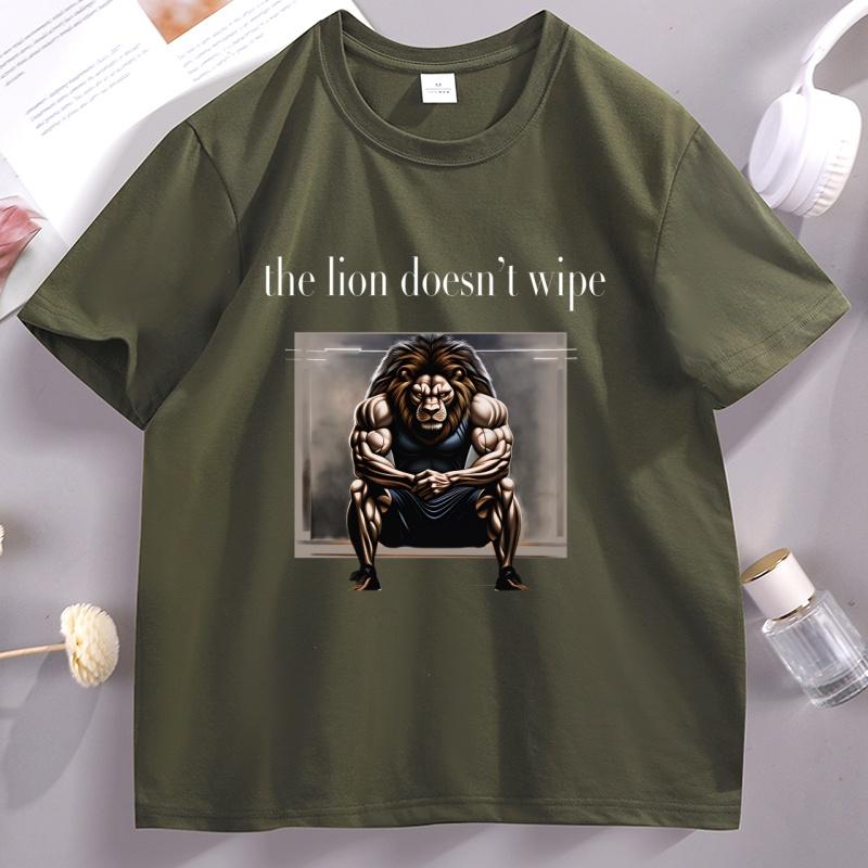 The Lion TShirt The Lion Does Not Concern Himself T Shirt Funny Cotton Short Sleeve Round Neck Tshirt Loose Streetwear Clothes
