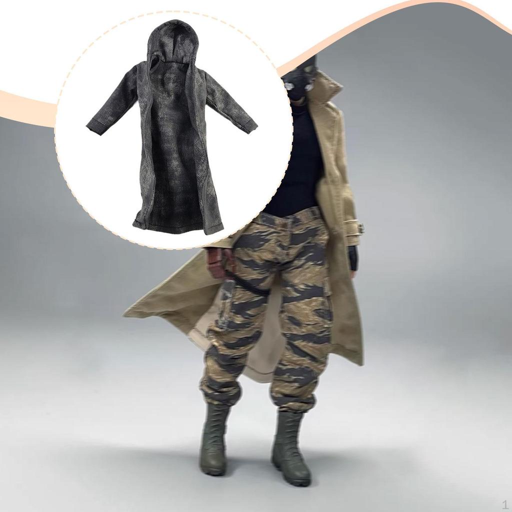 1/12 Scale Male Coat Model Miniature Decoration Accessories Cosplay Windbreak Figure Clothes,