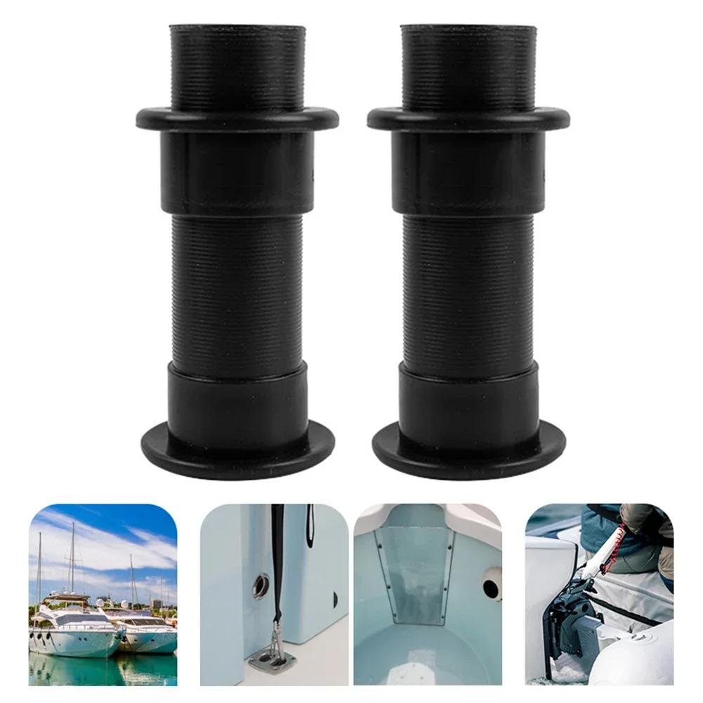 2x Plastic 3/4IN Boats Drain Tube Thru-hull Thru Hull Fitting For Baitwell Ship Hull Drainage Outlet Boats Part
