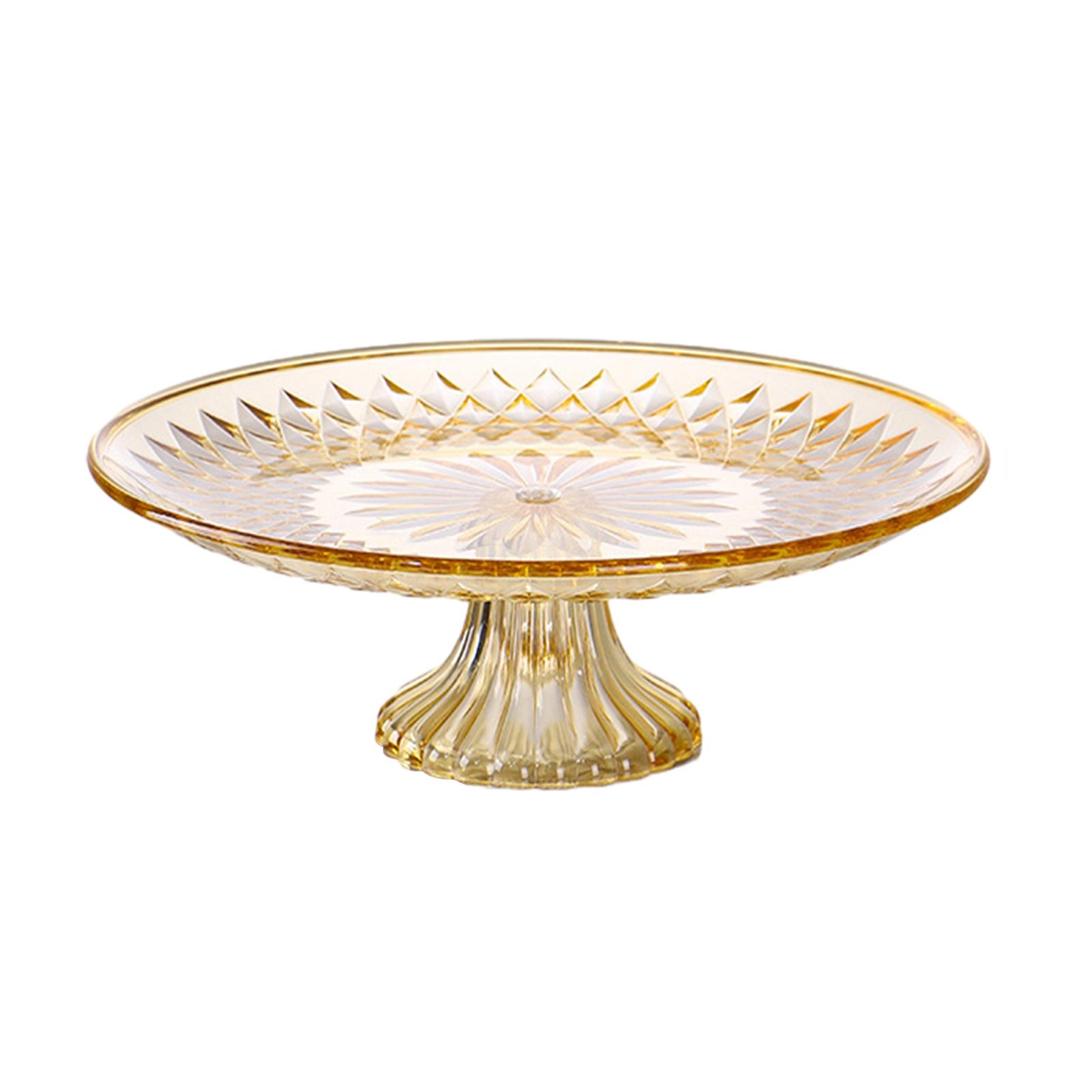

15-30cm Acrylic Fruit Dessert Tray Round Cake Stand for Cupcakes Fruits Snacks Party Display Food Safe Serving Plate 15cm янтарь