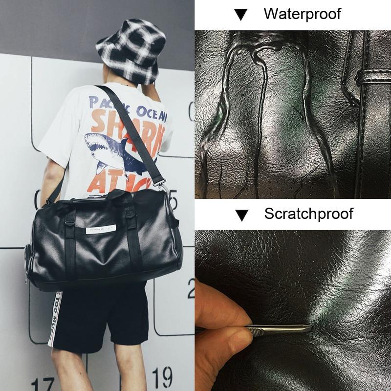 Gym Bag Leather Sports Shoulder Bags Men and Women Waterproof Fitness Yoga Travel Luggage