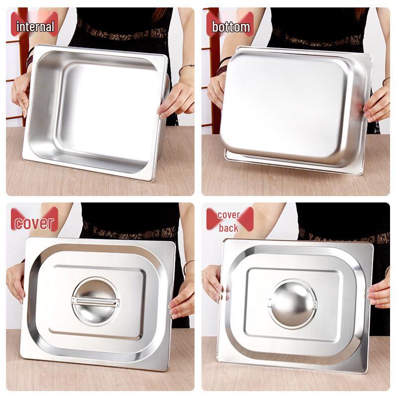 ZISIZ Rectangular Stainless Steel Food Pan