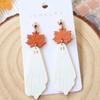 Halloween Soft Clay Acrylic Maple Leaf & Ghost Design Earrings Simple Cute Personalized Earrings, Festival Gift, Party Earrings