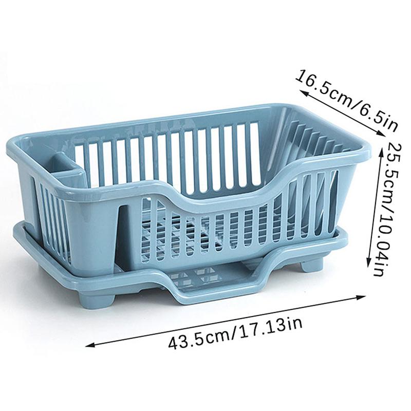 Kitchen Drain Rack Dishwasher Plastic Storage Box Water Filtering Dish Plate Bowl Holder Countertop Utensil Organizer