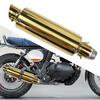 Universal Gold Motorcycle Exhaust Stainless for and More Slip-On Muffler, 38mm/50.8mm, Silencer, Steel, Scooters, Motorcycles, ATVs, Off-Road