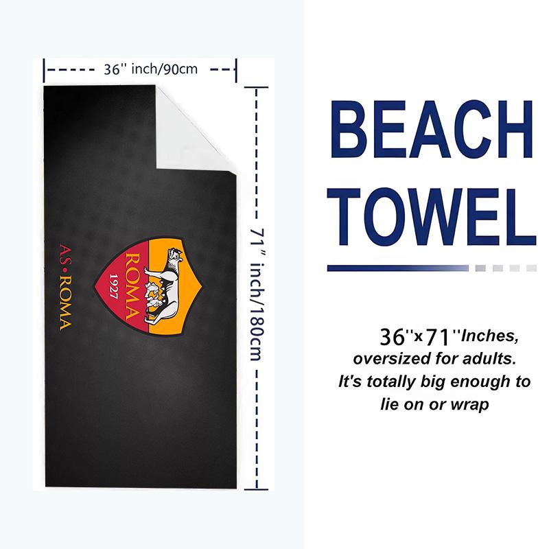 AS Roma Print Beach Towel, Large Soft Quick Dry Towel for Beach Camping Swimming