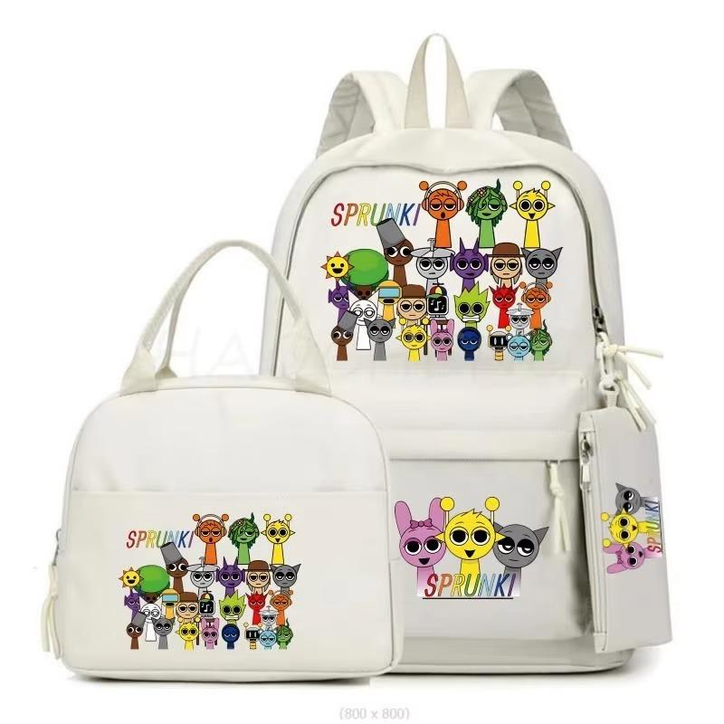Cartoon Peripheral Printing Fashion Children'S Schoolbag Three-Piece Meal Bag Casual Pencil Bag