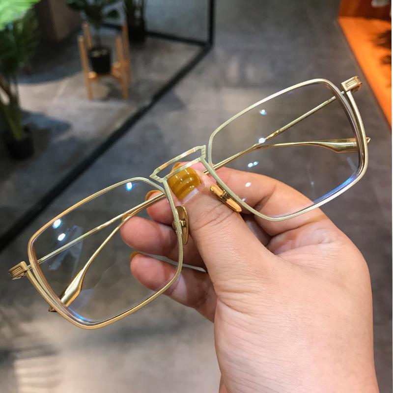 

Квадратные очки для чтения мужские, защита от синего света, оправа для очков из металла, женские классические компьютерные очки, блокирующие синий свет, мужские 0 degrees золотой